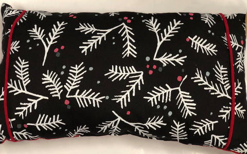 Black and white holly pillow