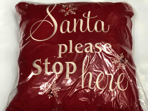 Santa stop here pillow