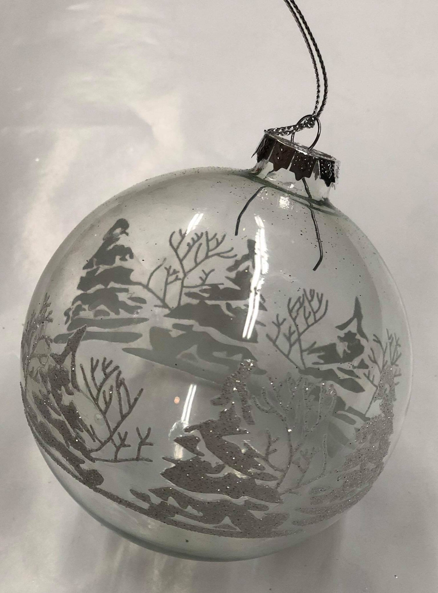 Glass tree ornament "Winter scene"