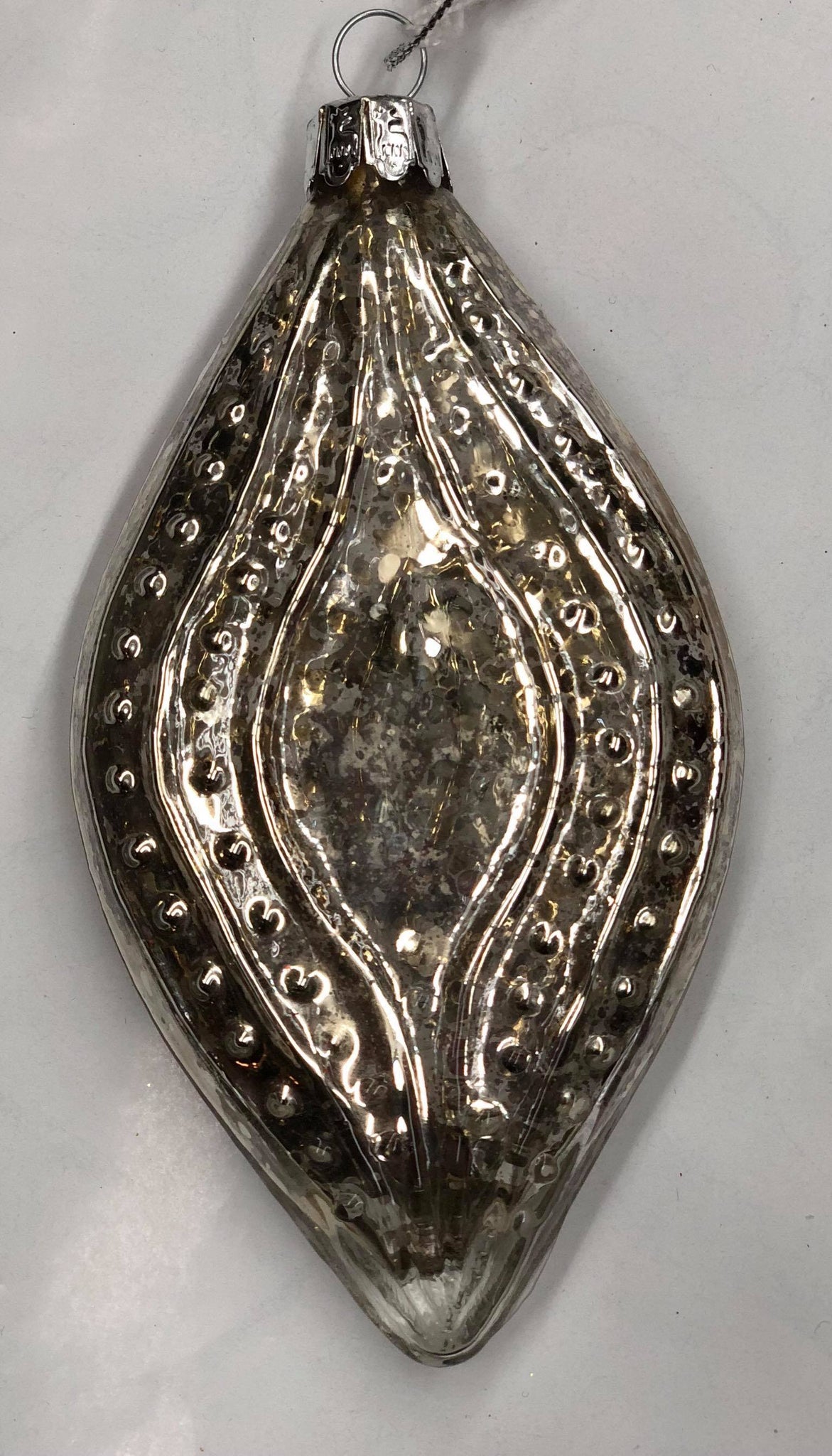 Glass tree ornament "Mercury" long flat diamond