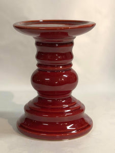 Red ceramic candle holder- small