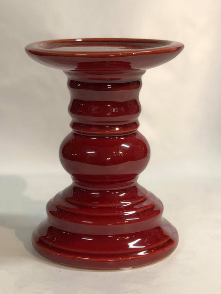 Red ceramic candle holder- small