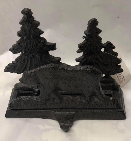 Cast iron stocking holder -Bear