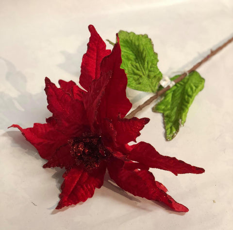 Christmas pick- Red poinsettia