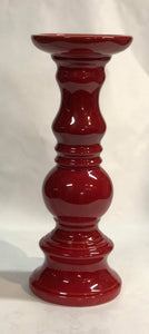 Red ceramic candle holder- large