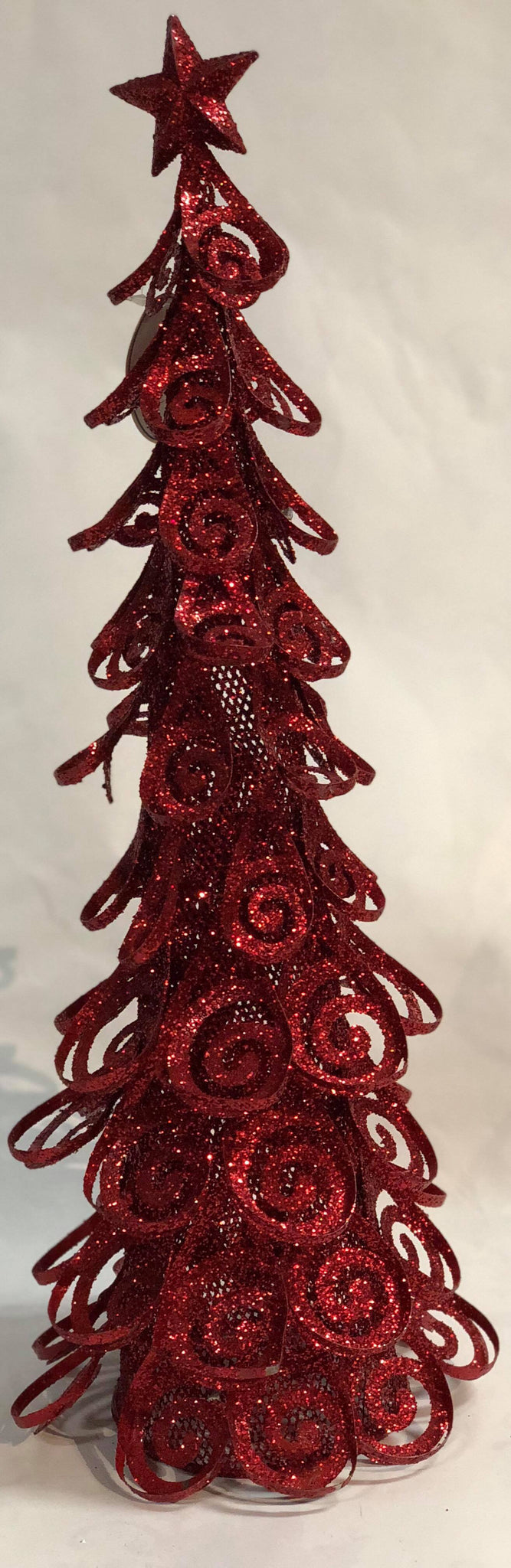 Red metal tree with star
