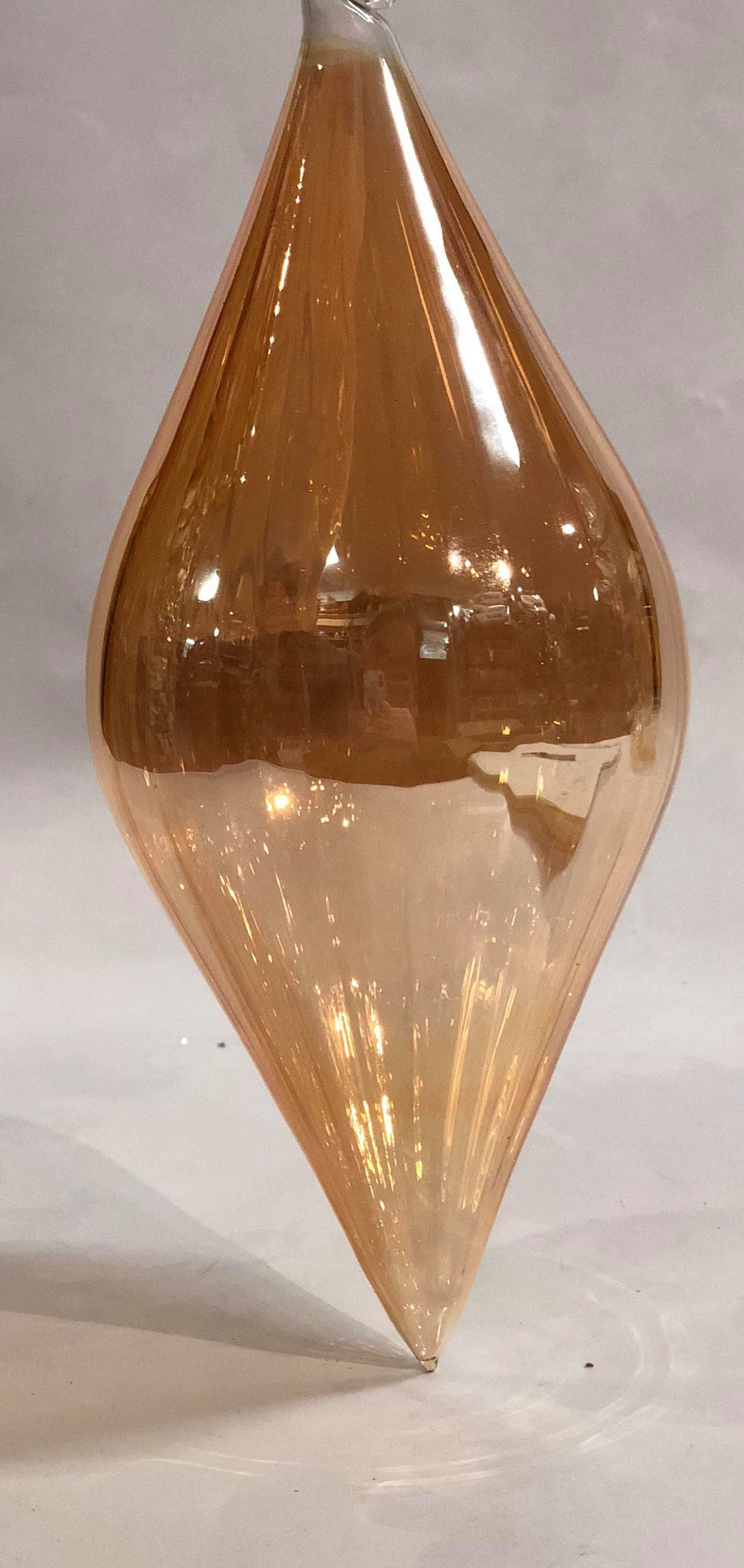 Lg glass ellipse ornament