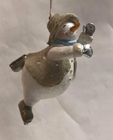 Skating snowman tree ornament