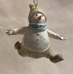 Skating snowman tree ornament