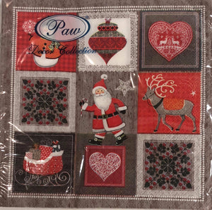 Luncheon Napkin- Santa Square