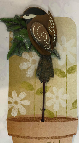 Metal Winter Bird Plant Pick