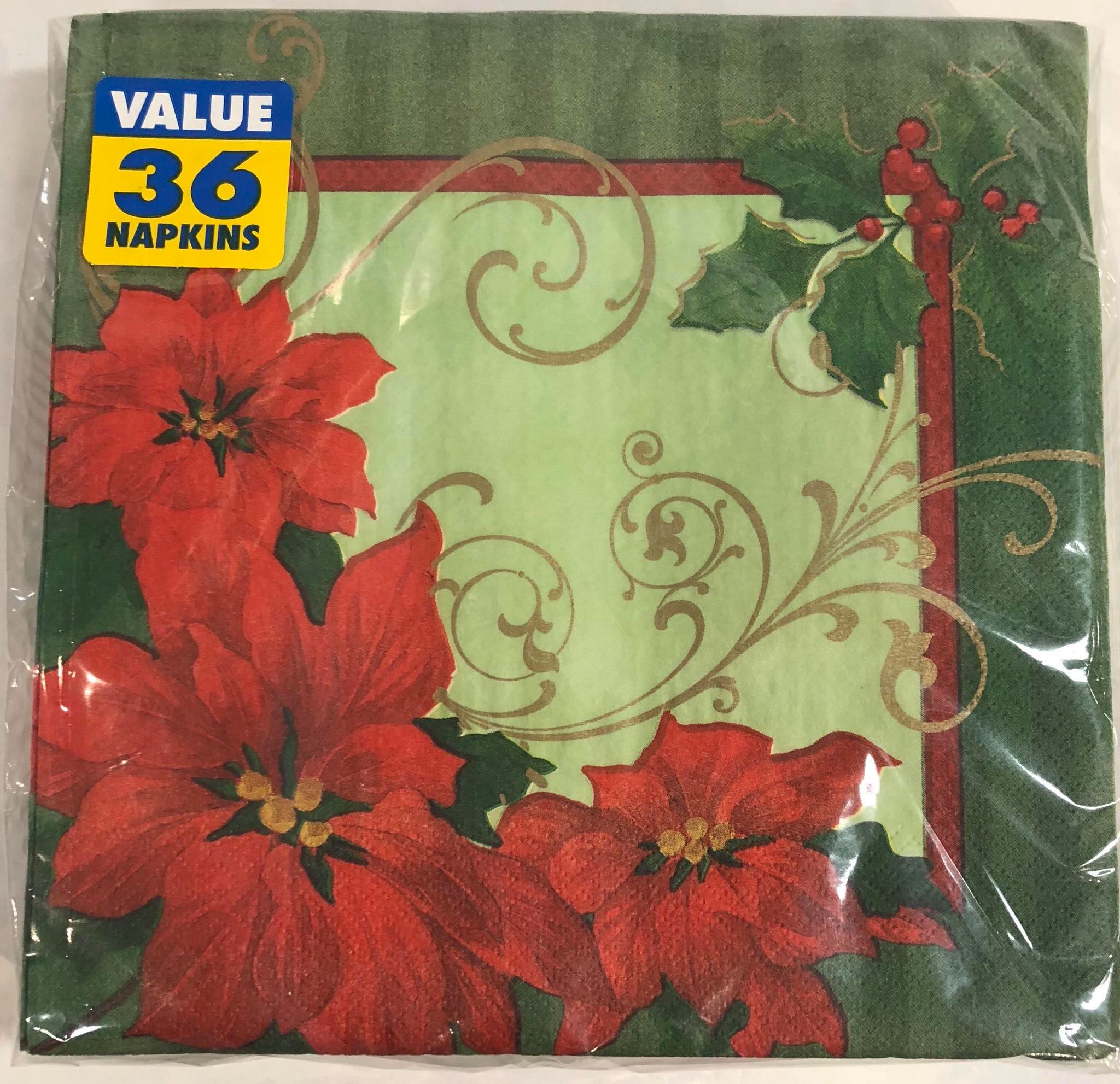 Dinner Napkin- Vintage Poinsettia