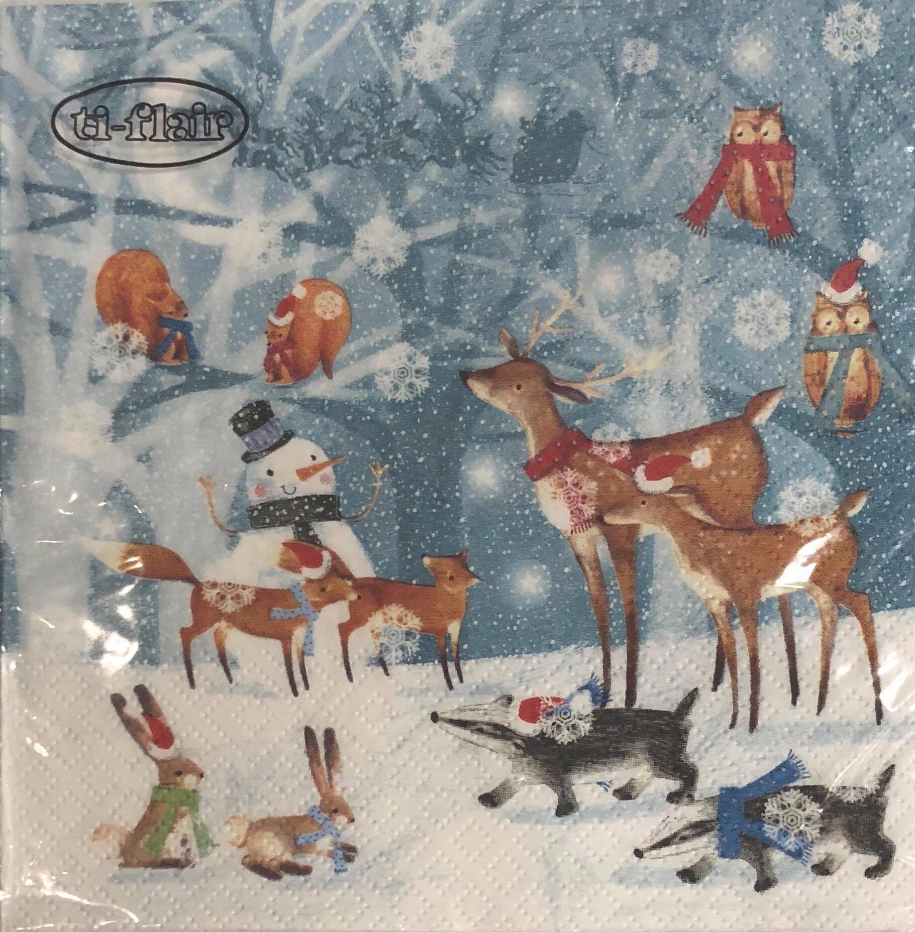 Luncheon Napkin- Holiday Animals