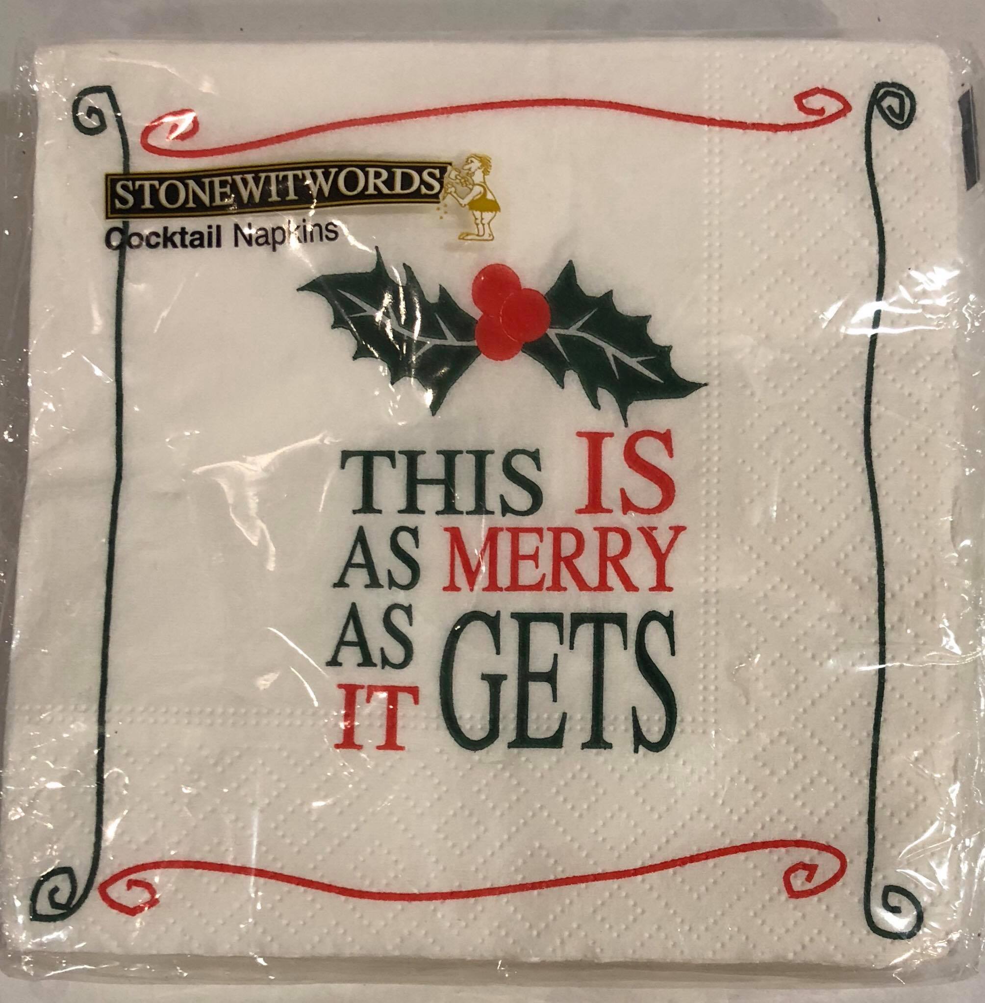 Cocktail Napkin- This Is As Merry As It Gets
