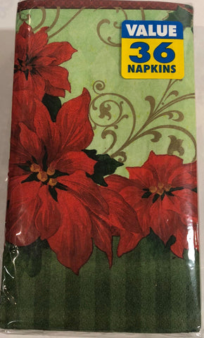 Guest Towel Napkin- Vintage Poinsettia