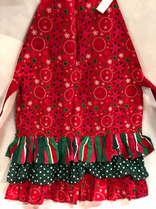 Ruffled red/ green apron