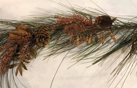 Winter garland with copper accents