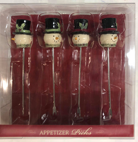 Snowman appetizer pick set
