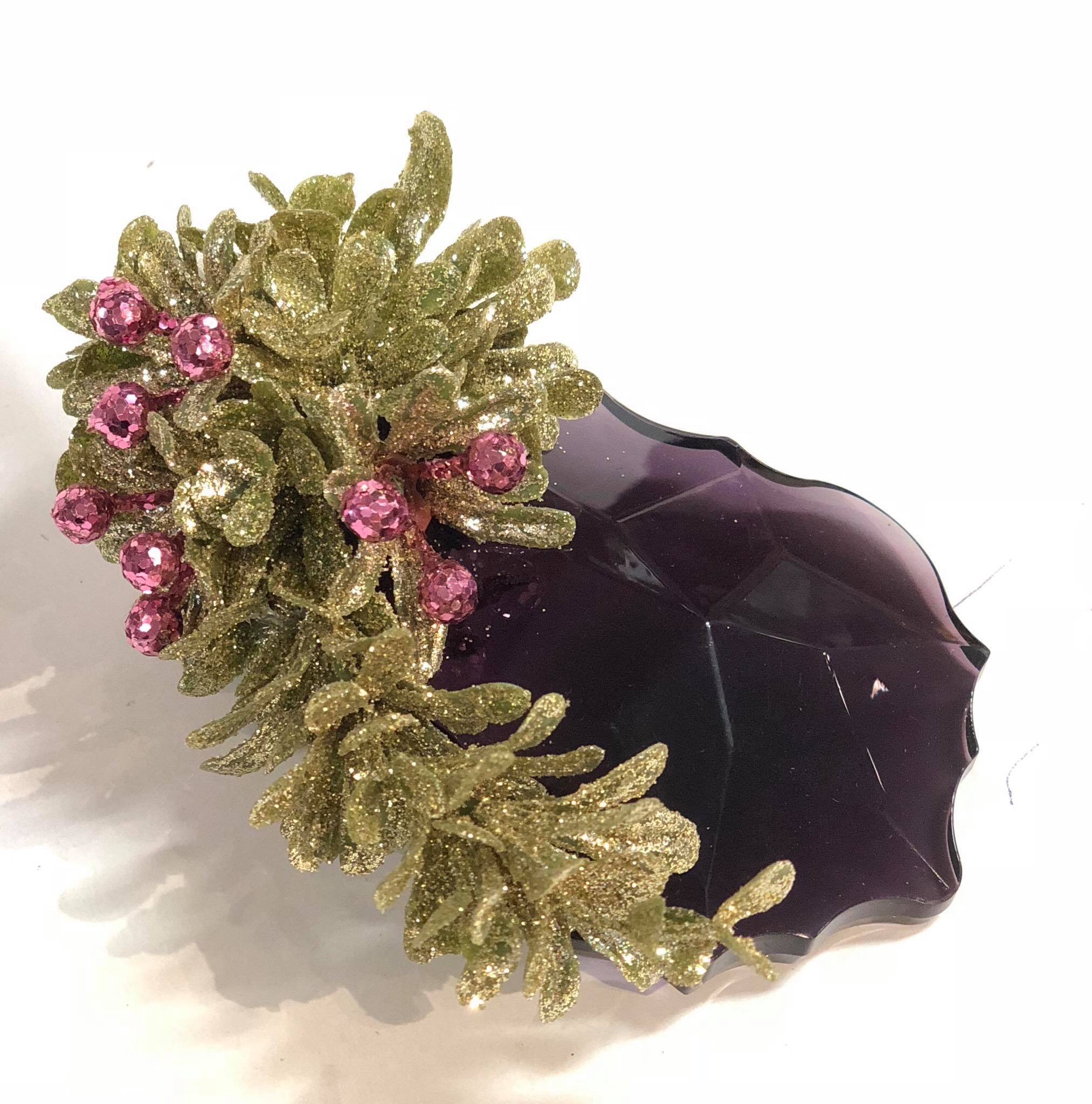Acrylic Enchanted Amethyst - Small Edge Teardrop Ornament