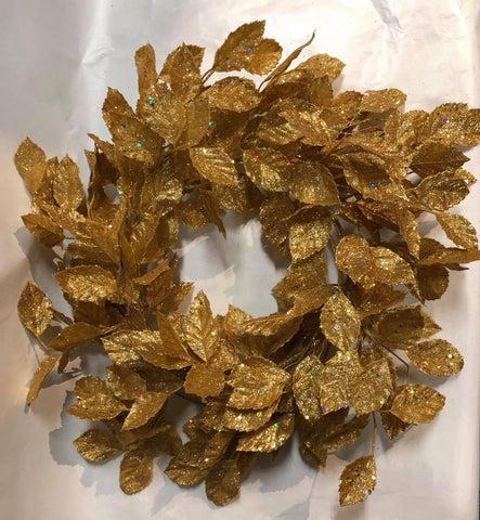 Gold birch leaf wreath