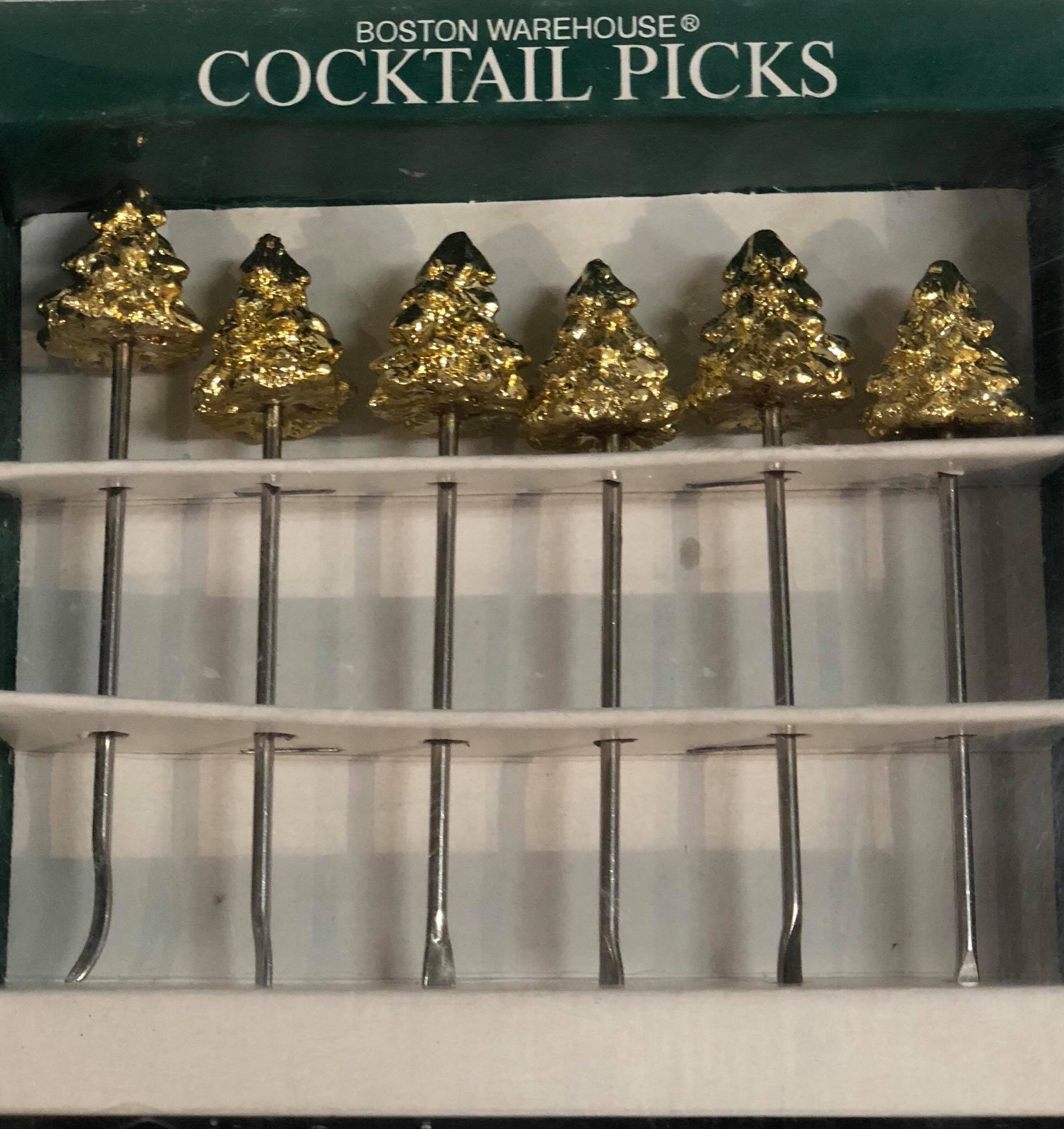Gold tree cocktail picks