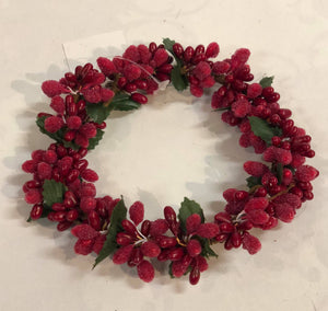 Red berry candle ring -large