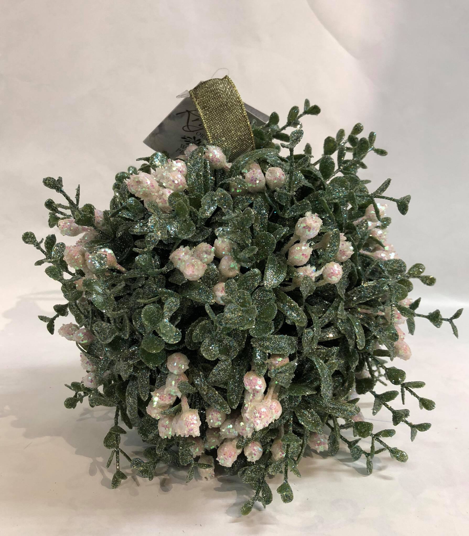 White Pearl - Mistletoe Ball -Large