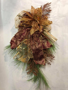 Swag- burgundy, copper and gold