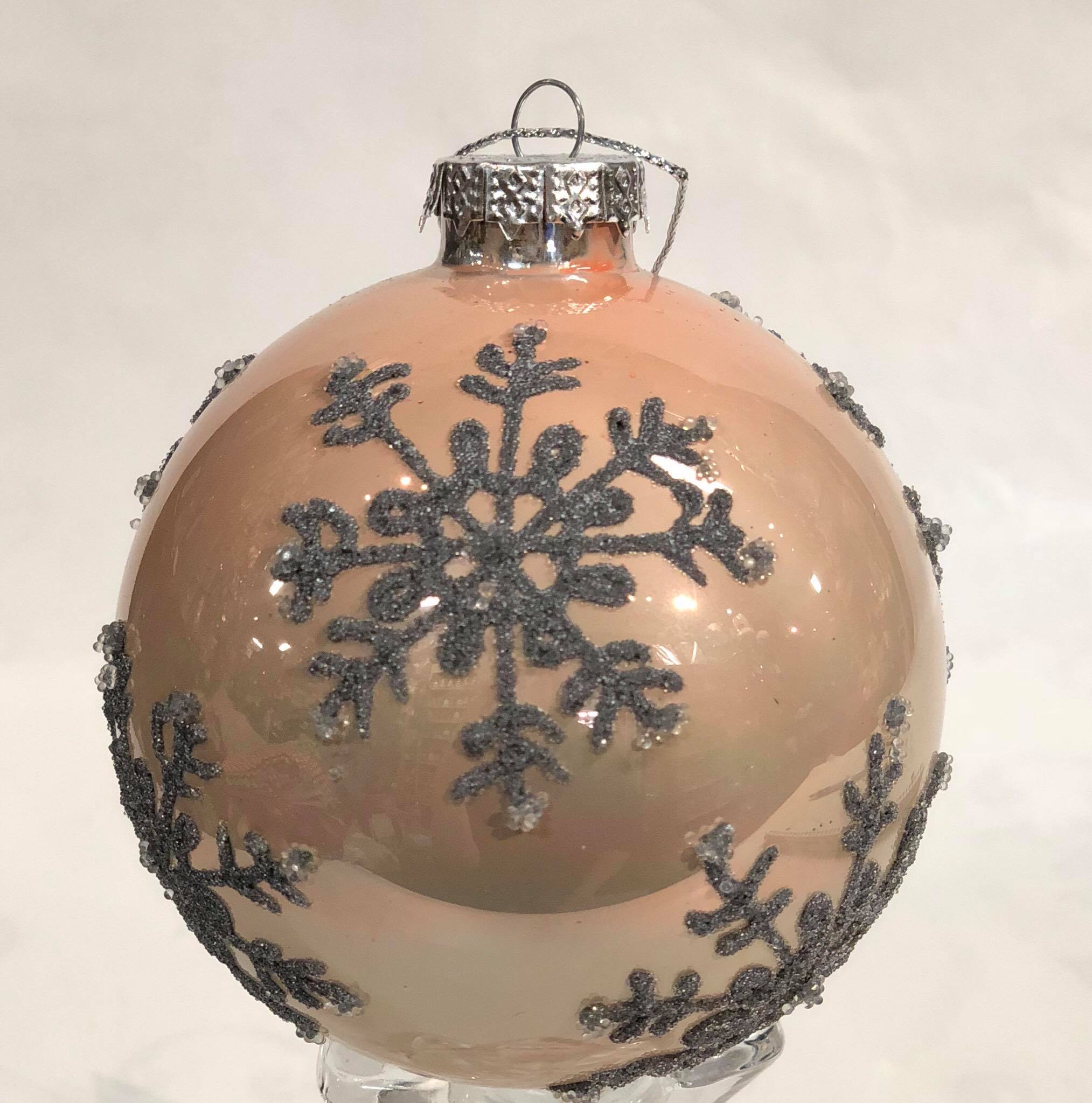 Elegant snowflake ornament -silver beads