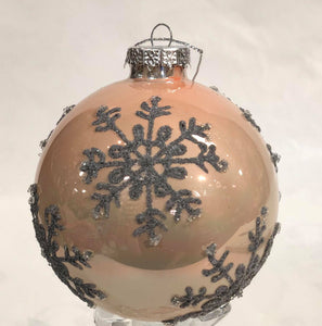 Elegant snowflake ornament -silver beads