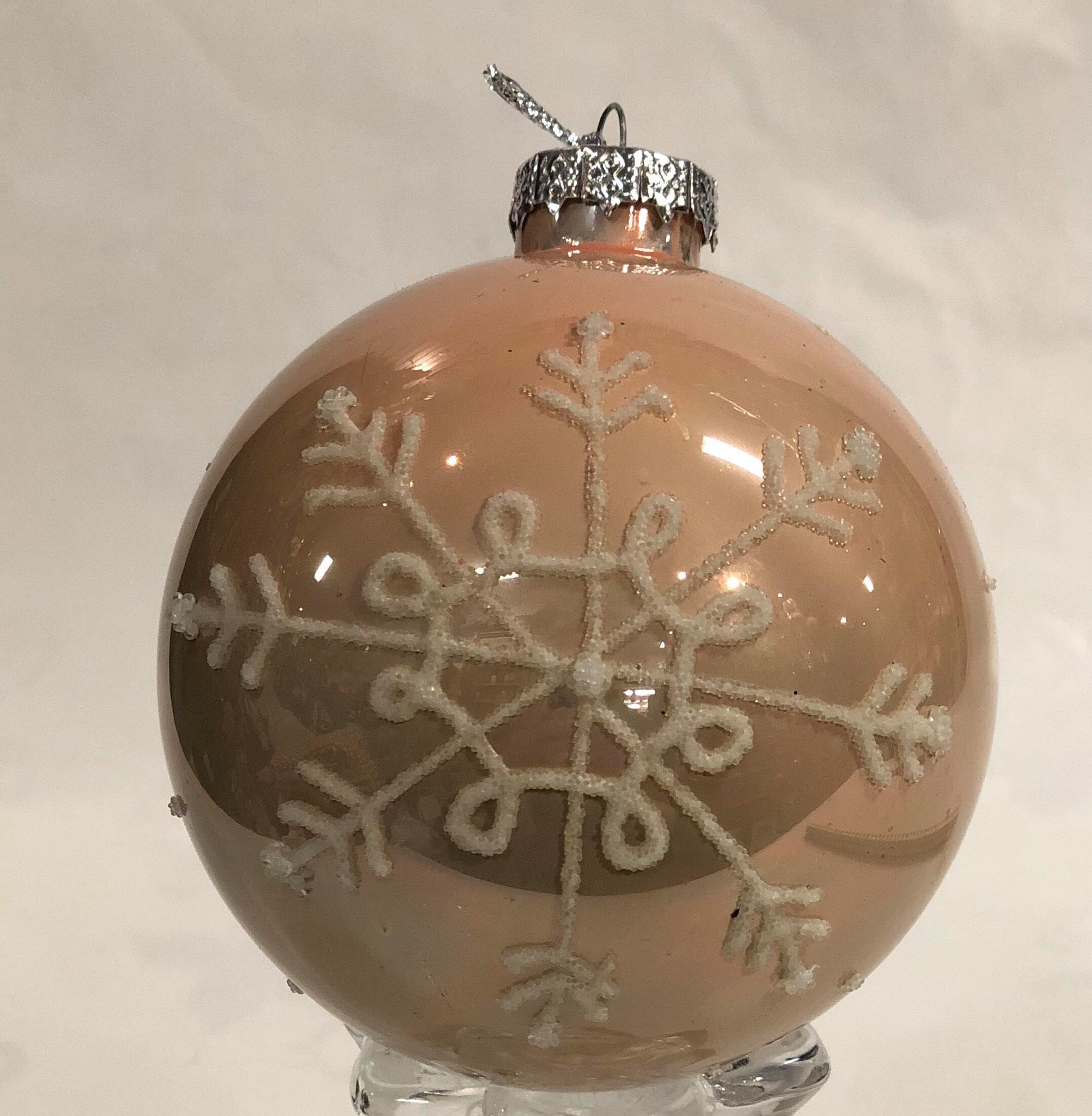 Elegant snowflake ornament -white beads