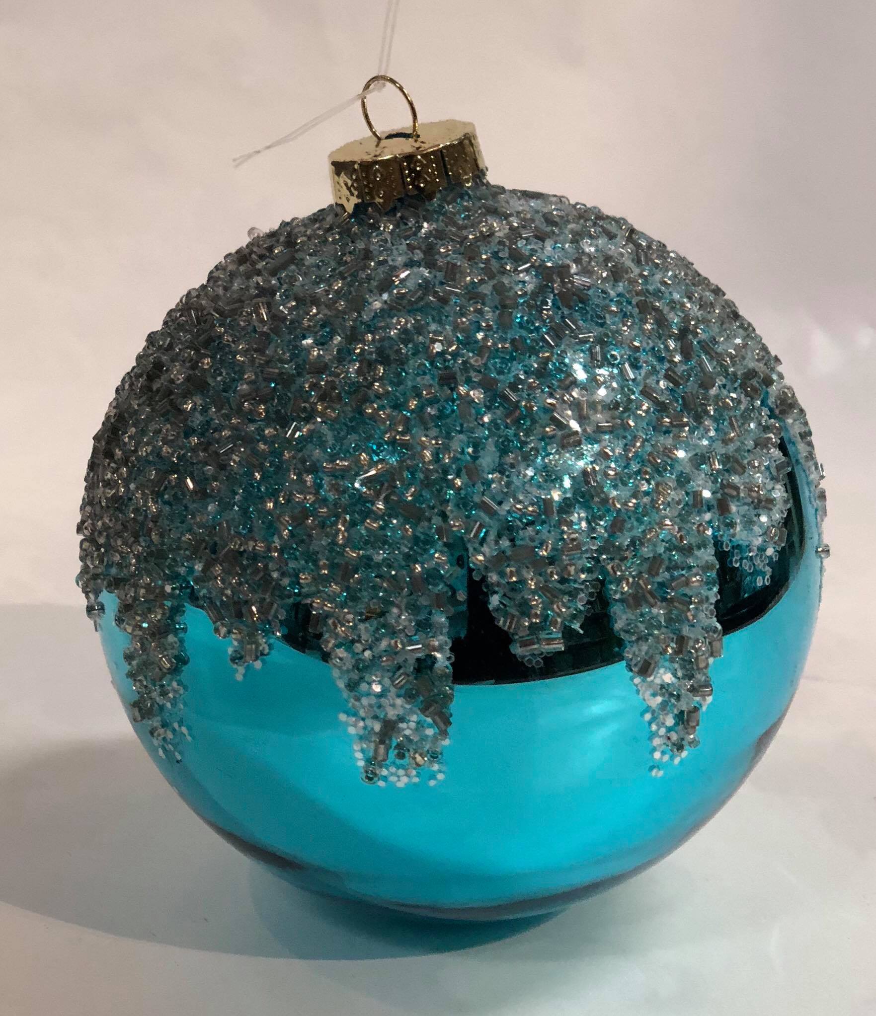 Blue glass tree ornament