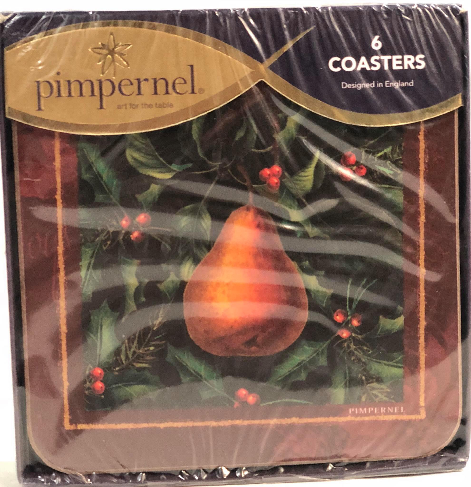 Festive pear coaster set