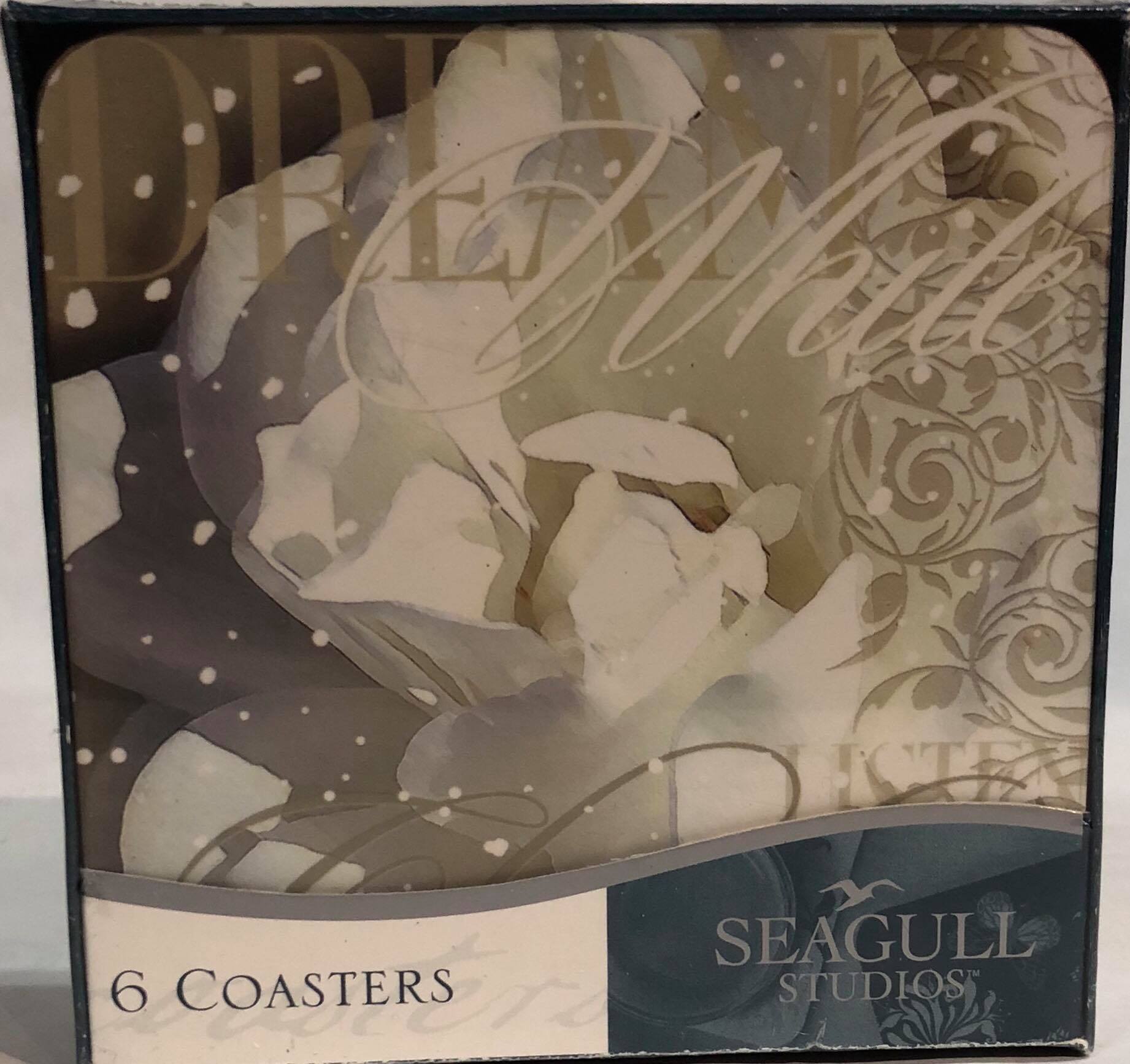 White Christmas coaster set