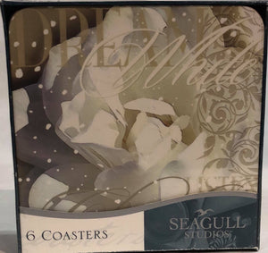 White Christmas coaster set