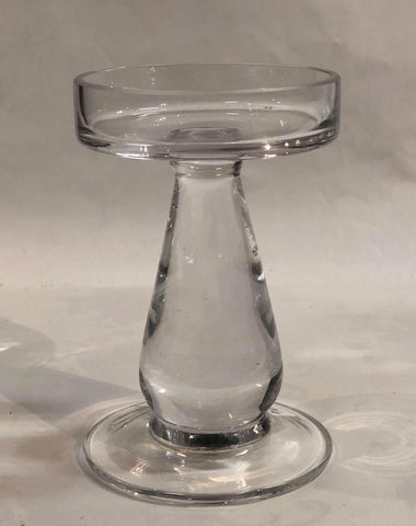Clear glass candle holder