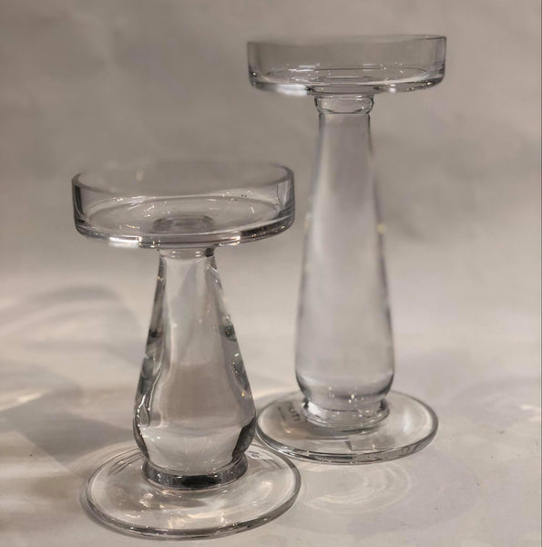 Clear glass candle holder