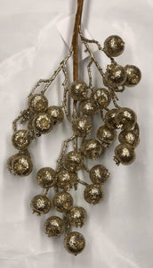 Champagne gold sparkly berry pick