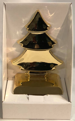 Gold pewter stocking holder -Tree