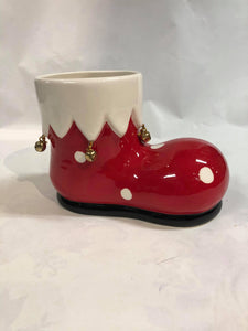 Polka dot Santa boot
