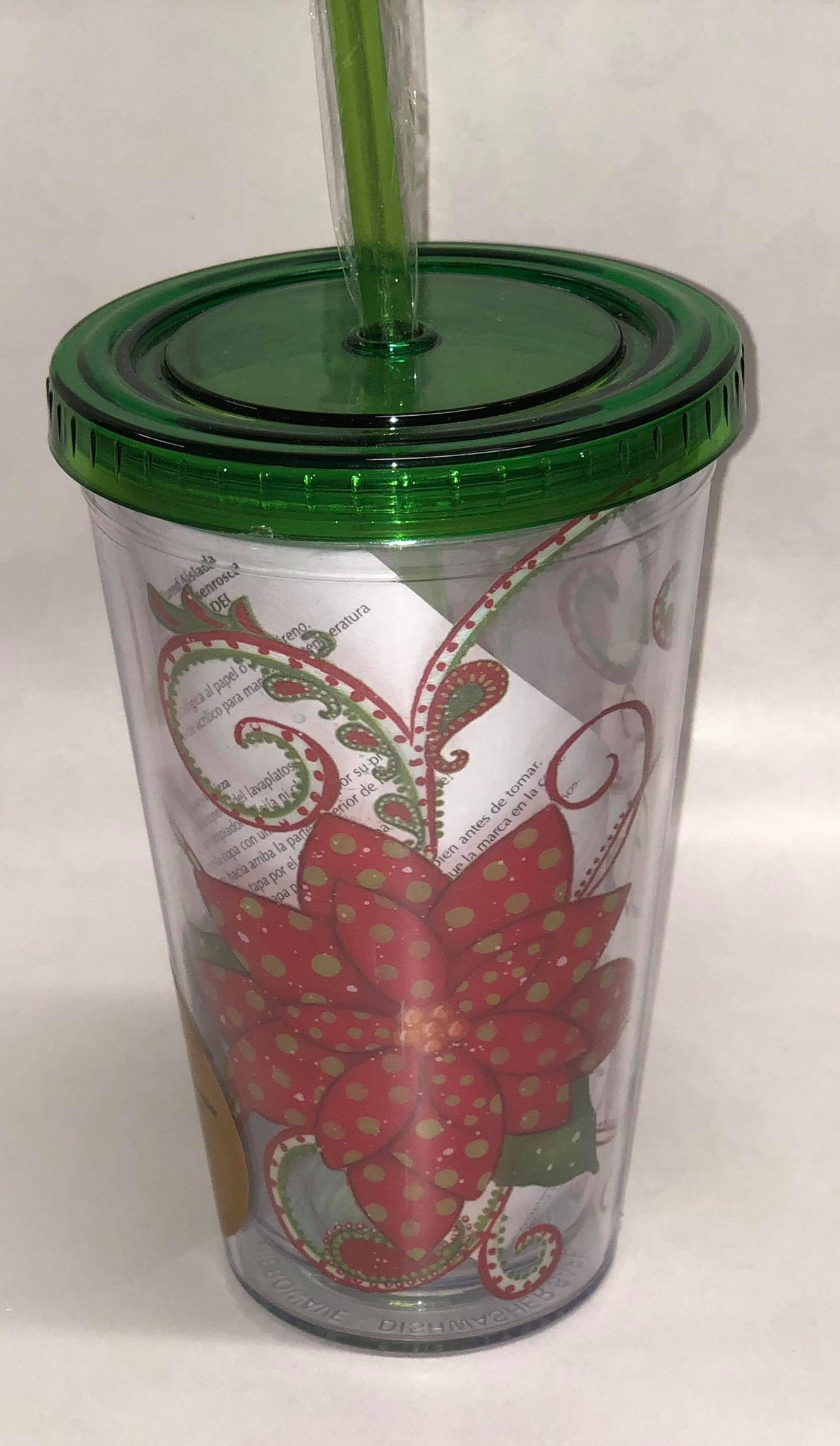"Poinsettia" Tumbler Glass