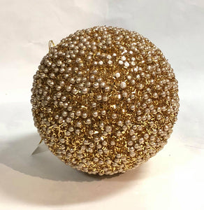 Large Sparkly Ball Ornament -Gold