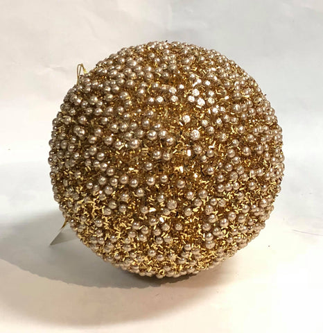 Large Sparkly Ball Ornament -Gold