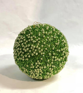 Large Sparkly Ball Ornament -Green