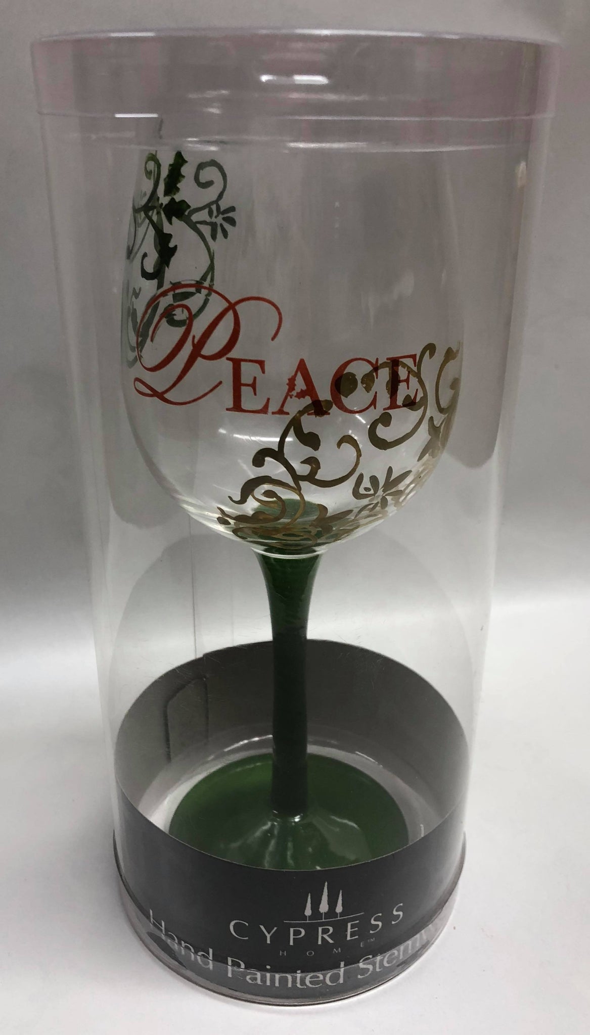 "Peace" wine glass