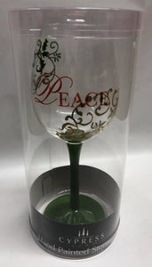 "Peace" wine glass