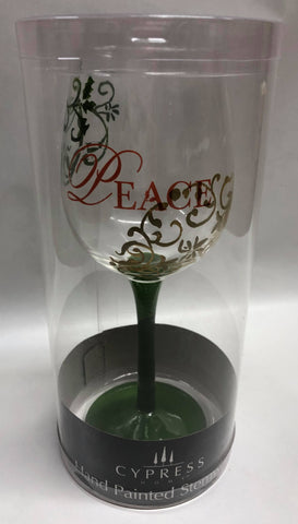 "Peace" wine glass
