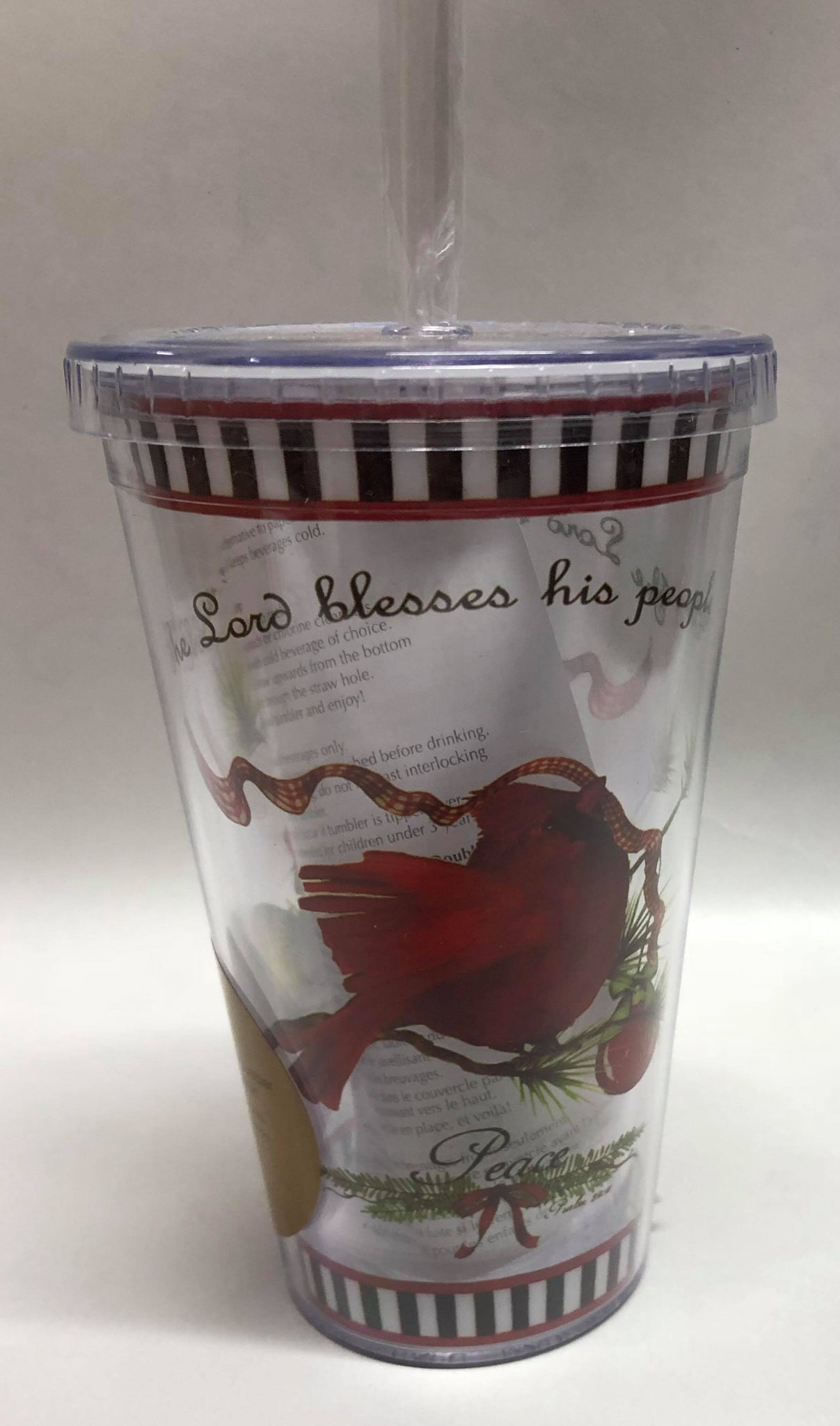 "Cardinal on Branch" Tumbler Glass