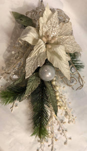 Cream poinsettia swag