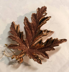 Oak leaf tree ornament -copper colour